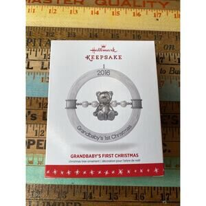 NEW HALLMARK KEEPSAKE 2016 GRAND BABY'S FIRST CHRISTMAS Retired IN BOX